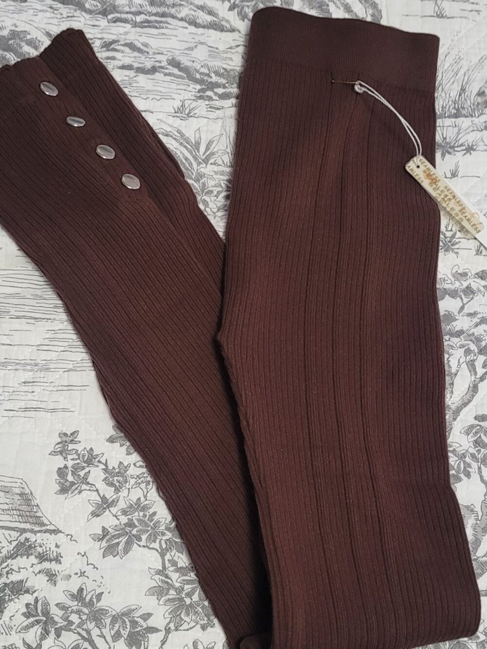 Poof! Brown Cotton/Nylon Leggings S/M NWT